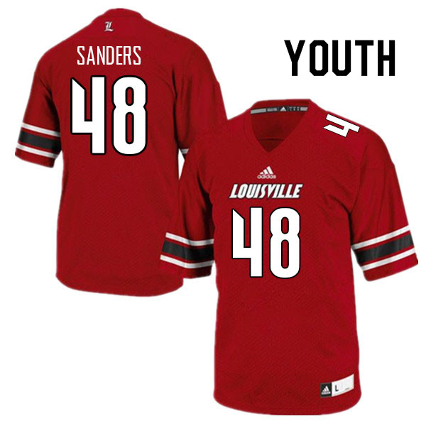 Youth #48 Dakarian Sanders Louisville Cardinals College Football Jerseys Sale-Red - Click Image to Close
